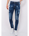 Local Fanatic Paint Splatter Jeans Heren - Slim Fit -1077- Blauw