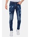 Local Fanatic Paint Splatter Jeans Heren - Slim Fit -1077- Blauw