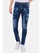 Local Fanatic Paint Splatter Jeans Hombre - Slim Fit -1077- Azul