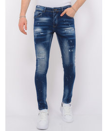 Local Fanatic Jeans With Paint Splatter Heren - Slim Fit -1072- Blauw