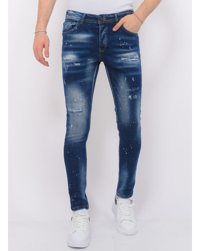 Local Fanatic Jeans With Paint Splatter Hombre - Slim Fit -1072- Azul