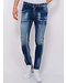 Local Fanatic Paint Splash Ripped Jeans Hombre - Slim Fit -1071- Azul