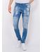 Local Fanatic Blue Ripped SkaterJeans Hombre - Slim Fit -1078- Azul
