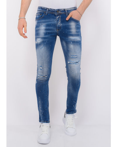 Local Fanatic Blue Ripped Jeans Heren - Slim Fit -1080- Blauw