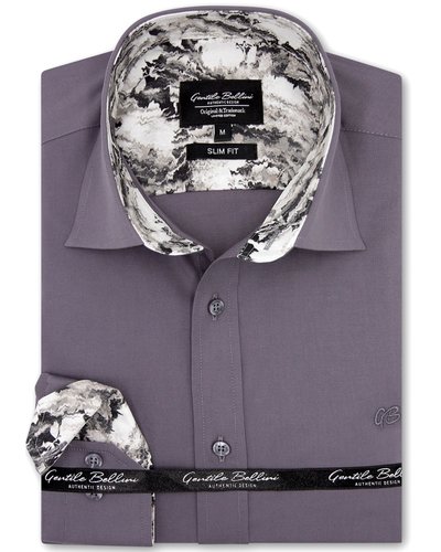 Gentile Bellini Blanco Camisa Hombre - Slim Fit - 3042NW - Grey