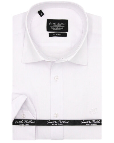 Gentile Bellini Men's Shirt - Plain Oxford Shirts - White