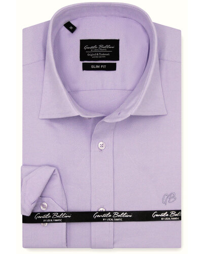 Gentile Bellini Men's Shirt - Plain Oxford Shirts - Purple