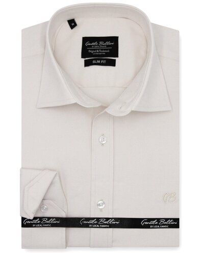 Gentile Bellini Men's Shirt - Plain Oxford Shirts - Beige
