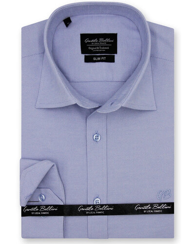 Gentile Bellini Men's Shirt - Plain Oxford Shirts - Blue
