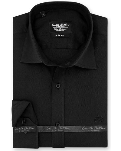 Gentile Bellini Men's Shirt - Plain Oxford Shirts - Black