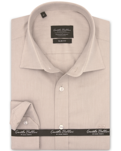 Gentile Bellini Heren Overhemd - Plain Oxford Shirts - Marrón Claro