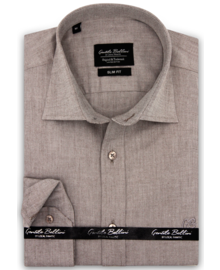 Gentile Bellini Men's Shirt - Plain Oxford Shirts - Brown/Grey