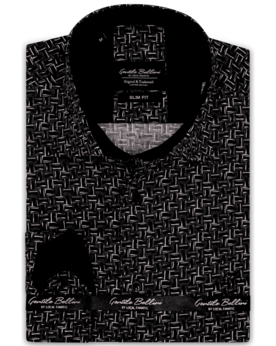 Gentile Bellini Camisa Hombre - Line Designe Print - Negro