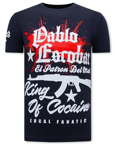 Local Fanatic Camiseta Hombre - King Pablo Escobar - Azul