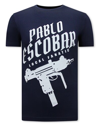 Local Fanatic Camiseta Hombre - Pablo Escobar Uzi - Azul