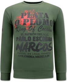 Local Fanatic Sweater Heren -  El Patron - Pablo Escobar - Groen
