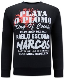 Local Fanatic Sweater Heren -  El Patron - Pablo Escobar - Zwart