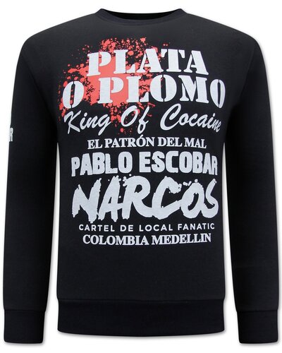 Local Fanatic Sweater Heren -  El Patron - Pablo Escobar - Zwart