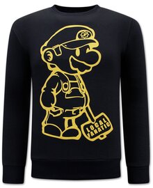 Local Fanatic Sudadera Hombre - Cartoon Design – Negro