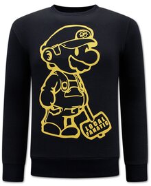Local Fanatic Sweatshirt Men - Cartoon Design –Black