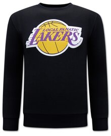 Local Fanatic Sweatshirt Men - Lakers Print – Black