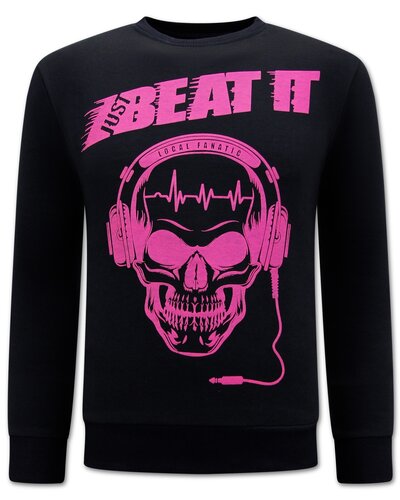 Local Fanatic Sweatshirt Men - Just Beat It Print – Black