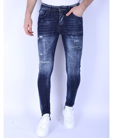 Local Fanatic Ripped Stonewash Jeans Hombre - Slim Fit -1101- Azul