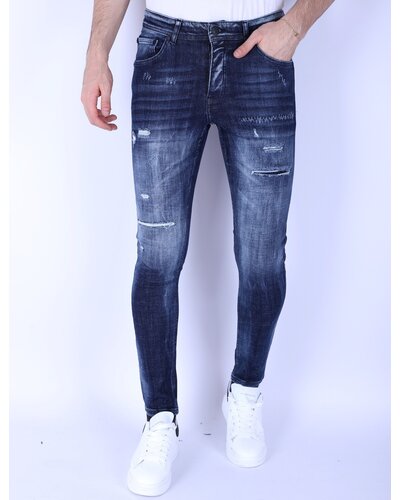 Local Fanatic Ripped Stonewash Jeans Heren - Slim Fit -1101- Blauw
