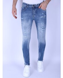 Local Fanatic Stonewashed Ripped Jeans Hombres - Slim Fit -1098- Azul