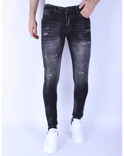 Local Fanatic  Stretch Denim Stonewash Heren - Slim Fit -1096- Grijs