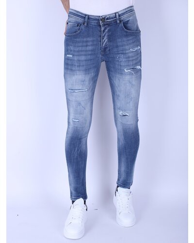 Local Fanatic Washed Torn Jeans Hombre - Slim Fit -1095- Azul