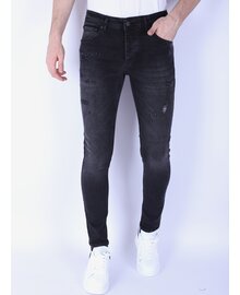 Local Fanatic Stone Wash Slim Fit Jeans met Stretch - 1105 - Zwart