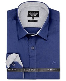 Gentili Bellini Herrenhemd - Chambray Design - Marine