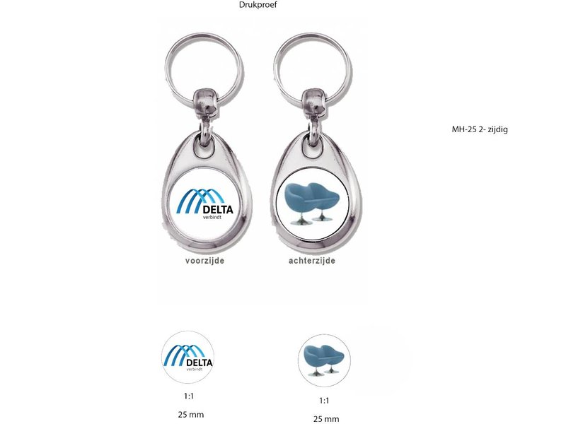 Sleutelhanger Tweezijdig metaal