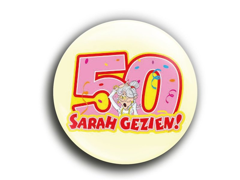 Button Sarah 50 Jaar