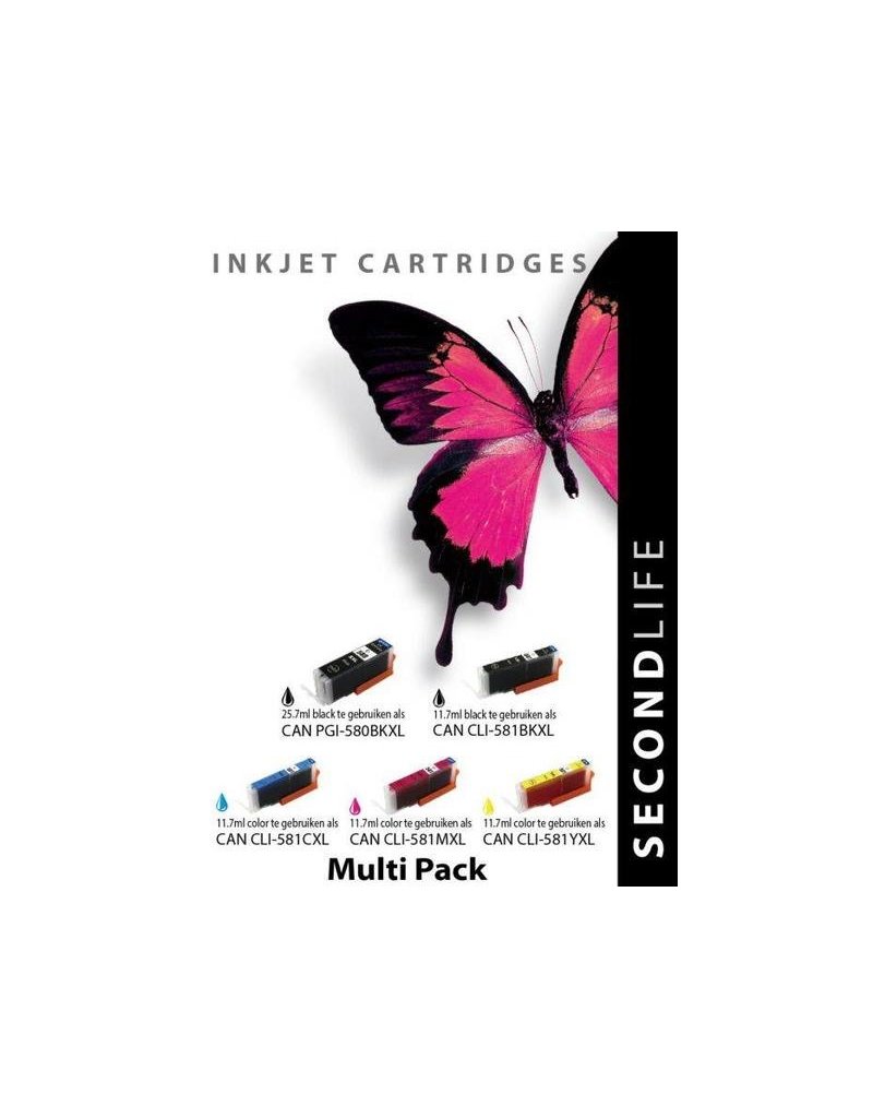 Secondlife SecondLife - Canon CLI 580 XL/581 Black Multipack