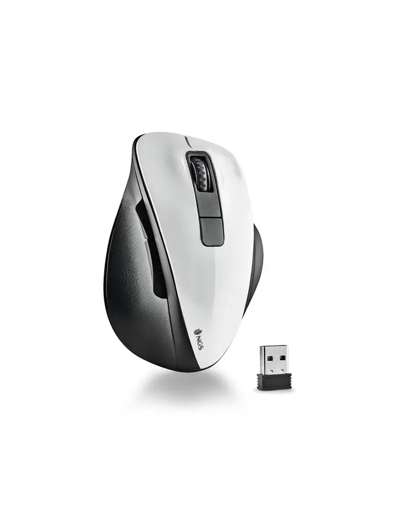 NGS NGS BOW WHITE 5 BUTTONS OPTICAL WIRELESS MOUSE, ERGONOMIC, BIG SIZE
