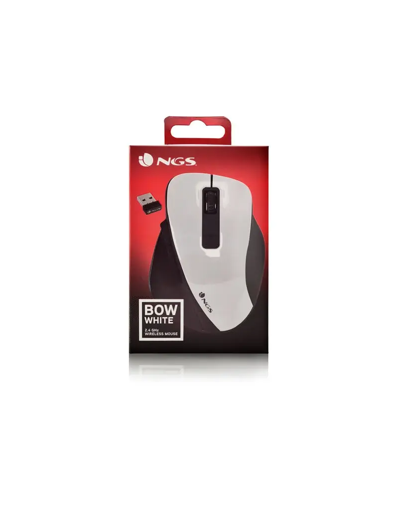 NGS NGS BOW WHITE 5 BUTTONS OPTICAL WIRELESS MOUSE, ERGONOMIC, BIG SIZE