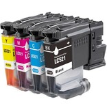 Brother DC Inktcartridges Multipack voor Brother LC521XL - 4stuks - Zwart/geel/rood/blauw