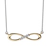 Diamant Collier, Halskette Infinity aus 585 Weißgold/Gelbgold