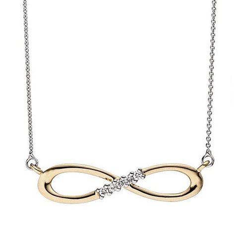 Diamant Collier Infinity Weiß-/Gelbgold 585