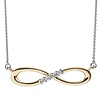 Diamant Collier, Halskette Infinity aus 585 Weißgold/Gelbgold