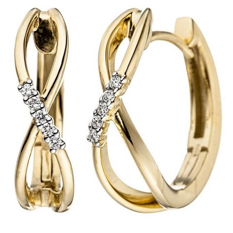 Diamant Creolen Infinity Gelbgold 585