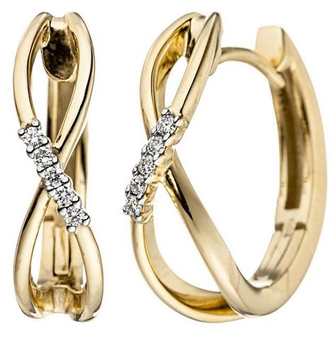 Diamant Creolen Infinity Gelbgold 585