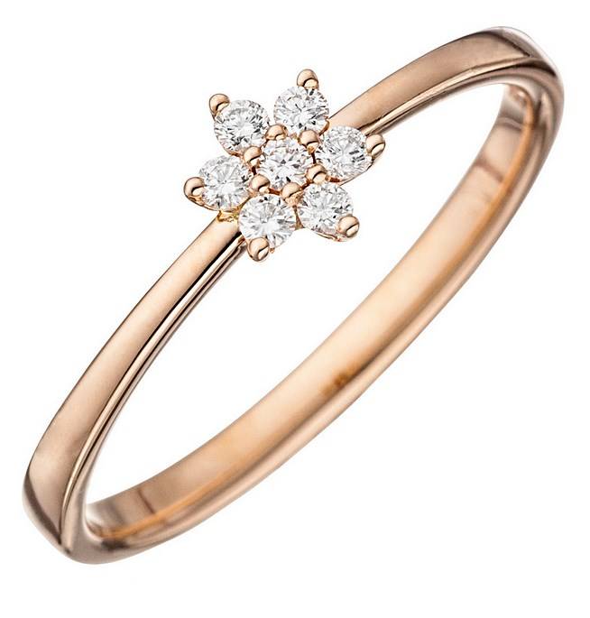 Diamantring 0,14 ct Rotgold 585