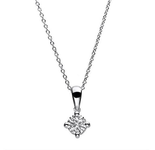 Solitär Diamant Collier 0,25 ct Weißgold 585