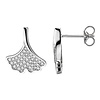 Ginkgo Ohrstecker mit Zirkonia, 925 Sterling Silber