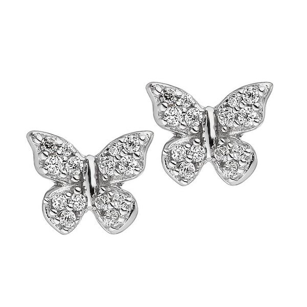  Ohrstecker Schmetterling mit Zirkonia, 925 Sterling Silber