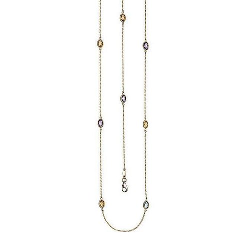 Collier mit Farbedelsteinen Gelbgold 585