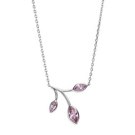  Collier 925 Silber mit rosa Zirkonia